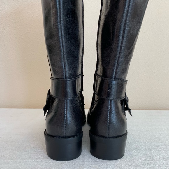 Me Too Darcey Black Leather Ankle Buckle Riding Boots Woman’s 8.5M - Picture 11 of 16